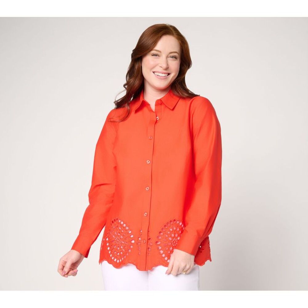Joan Rivers Classics Collection Women's Top Plus Sz 2X Make Burgundy Red